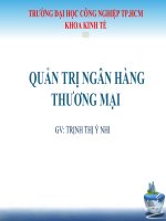Bài giảng Quản trị Ngân hàng thương mại  GV. Trịnh Thị Ý Nhi