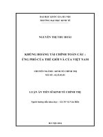 Khủng hoảng tài chính toàn cầu: ứng phó của thế giới và của Việt Nam