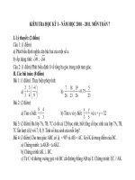 Đề thi HKI Toán 7 NH 2010-2011- Tây Ninh