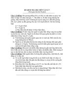 Đề thi HSG Vật Lí 7 có Đáp Án