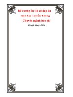 đề cương ôn tập môn truyền thông có đáp án mới nhất