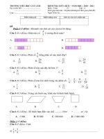 ĐỀ + ĐÁP ÁN KIỂM TRA ĐỊNH KỲ LẦN 3 MÔN TOÁN VÀ TIẾNG VIỆT LỚP 4
