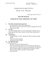 BẢN THU HOẠCH THAM QUAN CÔNG TRÌNH KẾT CẤU THÉP Tòa nhà 169 Nguyễn Ngọc Vũ