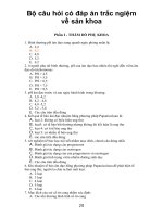 Bộ câu hỏi có đáp án trắc ngiệm về sản khoa