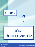 Slide môn phân tích tài chính (chuyên ngành): Chương 7: Dự báo tài chính doanh nghiệp