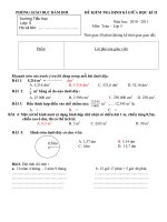 ĐỀ KIỂM TRA GIỮA KII MÔN TOÁN