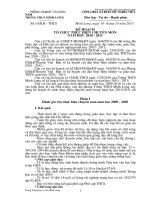 Kế hoạch tổ chức thực hiện chuyên môn trường THCS Minh Lương năm học 2010 - 2011