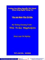 Khóa luận tốt nghiệp Hệ thống chương trình thi trắc nghiệm