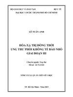 Tòm tắt Luận Án HÓA XẠ TRỊ ĐỒNG THỜI UNG THƯ PHỔI KHÔNG TẾ BÀO NHỎ GIAI ĐOẠN III
