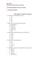 Trắc nghiệm có đáp án sản khoa phần phục hồi cấp trong sản khoa