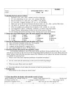 Đề kiểm tra tiếng Anh 9- No.3