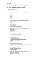 Trắc nghiệm có đáp án sản khoa phần sử dụng nội tiết trong điều trị phụ khoa