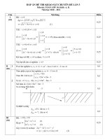 ĐÁP ÁN ĐỀ THI KHẢO SÁT CHUYÊN ĐỀ LẦN 3