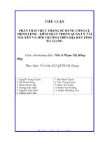 PHÂN TÍCH THỰC TRẠNG SỬ DỤNG CÔNG CỤ MỆNH LỆNH - KIỂM SOÁT TRONG QUẢN LÝ TÀI NGUYÊN VÀ MÔI TRƯỜNG TRÊN ĐỊA BÀN TỈNH HÀ GIANG