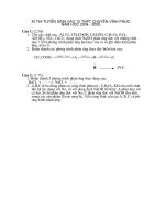 de thi vao lop 10 chuyen vinh phuc