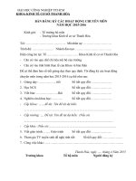 BẢN ĐĂNG KÝ CÁC HOẠT ĐỘNG CHUYÊN MÔN