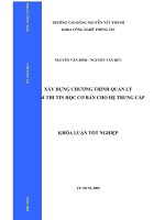 Khóa luận tốt nghiệp Xây dựng chương trình quản lý điểm thi tin học cơ bản cho hệ trung cấp