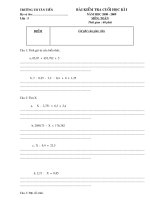 ĐỀ KIỂM TRA CUỐI KỲ I