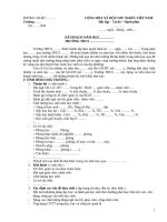 Báo cáo kết quả thực hiện kế hoạch nam hoc 2011