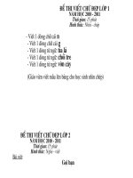 Đề thi chữ đẹp cấp trường