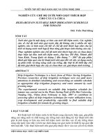 nghiên cứu chế độ tưới nước cho cây cà chua