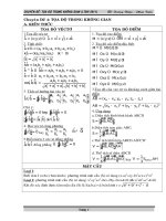 chuyên đề 7 Toạ độ trong không gian