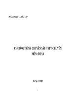 CHƯƠNG TRÌNH CHUYÊN SÂU TRUNG HỌC PHỔ THÔNG CHUYÊN MÔN: TOÁN