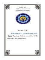 Thực trạng chính của các sách thu hồi đất nông nghiệp Việt Nam trong giai đoạn hiện nay