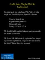 Cach loai bo khoang trong (space) sau chu co dau trong Microsoft Word