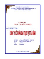 luận văn  công nghệ thực phẩm  Báo cáo thực tập tốt nghiệp Công ty Cổ phần dầu thực vật Tân Bình
