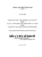 Luận văn thạc sỹ kinh tế: Nâng cao chất lượng nguồn lực cho hoạt động giám sát tín dụng xuất nhập khẩu tại Ngân hàng Thương mại Cổ phần Xăng dầu Petrolimex