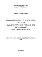 Biện pháp quản lý hoạt động tự học của sinh viên các trường Cao đẳng nghề tỉnh Thừa Thiên Huế