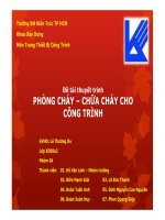 thuyết trình trang thiết bị công trình - hệ thống phòng cháy chữa cháy trong công trình