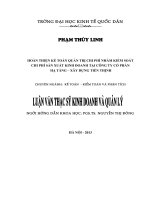 Luận văn thạc sỹ: Hoàn thiện kế toán quản trị chi phí nhằm kiểm soát chi phí sản xuất kinh doanh tại Công ty cổ phần Hạ tầng – Xây dựng Tiến Thịnh