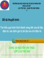 Tìm hiểu quá trình hình thành  vòng đời của tài liệu điện tử, xác định giá trị lưu trữ của tài liệu điện tử