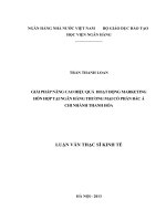 Luận văn thạc sỹ kinh tế: Giải pháp nâng cao hiệu quả hoạt động marketing hỗn hợp tại Ngân hàng TMCP Bắc Á chi nhánh Thanh Hóa