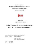 QUẢN LÝ NHÀ NƯỚC VỀ TÀI NGUYÊN NƯỚC DƯỚI ĐẤT THÀNH PHỐ HỒ CHÍ MINH