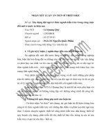 đồ án kiến trúc xây dựng Xây dựng đội ngũ trí thức ngành kiến trúc trong công cuộc đổi mới ở nước ta hiện nay Của NCS