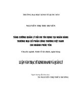 Luận văn thạc sỹ: Tăng cường quản lý rủi ro tín dụng tại Ngân hàng thương mại cổ phần Công thương Việt Nam – Chi nhánh Phúc Yên