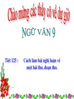 tiet 125 cach lam bai nghi luan ve bai tho,daon tho