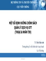 Một số định hướng chính sách quản lý dịch vụ OTT