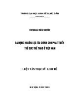 Luận văn thạc sỹ: Đa dạng nguồn lực tài chính cho phát triển thể dục, thể thao ở Việt Nam