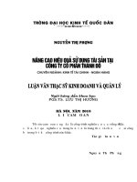Luận văn thạc sỹ: Nâng cao hiệu quả sử dụng tài sản tại Công ty Cổ phần Thành Đô