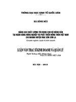 Luận văn thạc sỹ: Nâng cao chất lượng tín dụng cho hộ nông dân tại  Ngân hàng Nông nghiệp và Phát triển nông thôn Việt Nam  Chi nhánh Huyện Mai Sơn  Sơn La