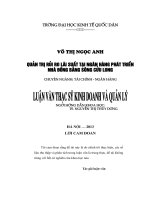 Luận văn tốt nghiệp: Quản trị rủi ro lãi suất tại Ngân hàng Phát triển nhà Đồng Bằng Sông Cửu Long