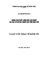 Luận văn thạc sỹ: Nâng cao chất lượng đào tạo nghề tại các cơ sở dạy nghề của tỉnh Hưng Yên