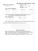 ÑEÀ KIEÅM TRA GHKII 2010-2011  (THỬ)