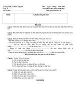 Kiểm tra Sinh 6 - tiết 49