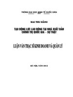 Luận văn thạc sỹ: Tạo động lực lao động tại Nhà xuất bản Chính trị quốc gia – Sự thật