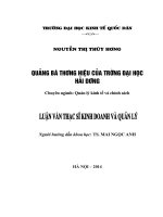 Luận văn thạc sỹ - Quảng bá thương hiệu của Trường Đại học Hải Dương